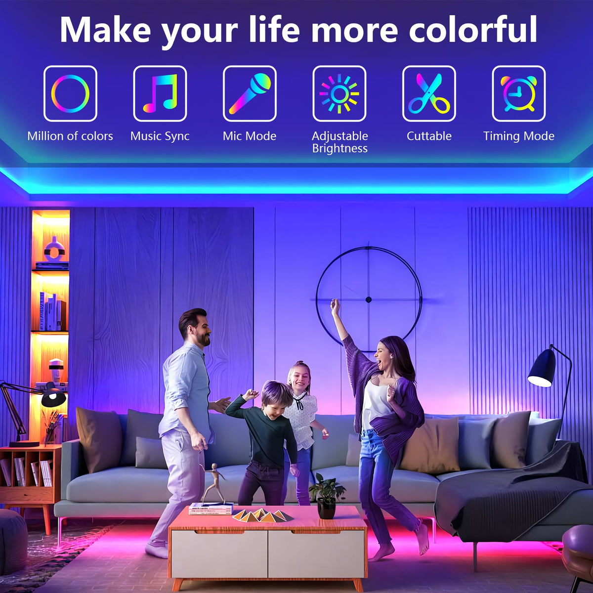 SINWE 65.6FT(20M) LED Strip Lights with App Control, Remote and Music Sync