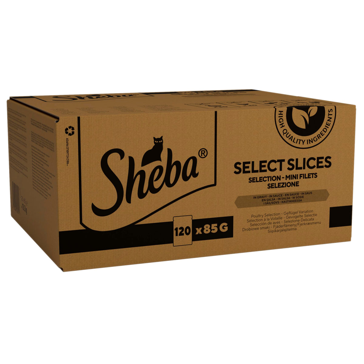 Sheba Select Slices Cat Wet Food - Poultry Selection in Gravy - 40x85g (Pack of 1)