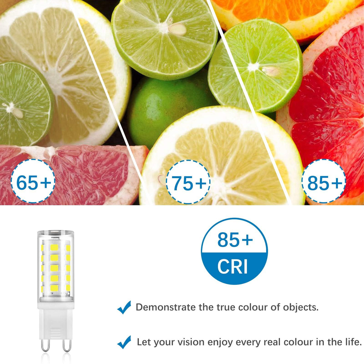 G9 LED Bulbs Warm White 2700K, 3W 350LM, Non-dimmable, 10 Pack