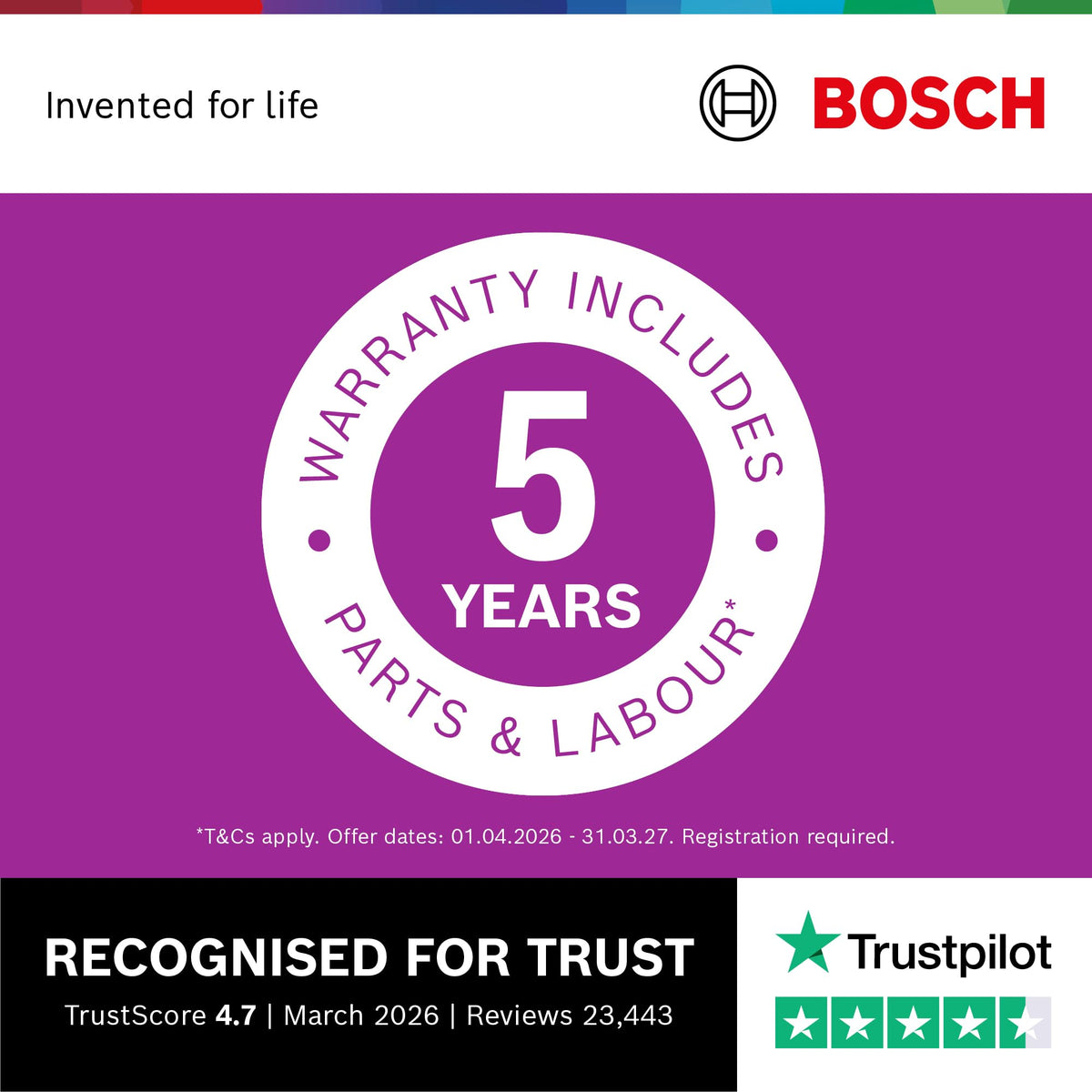 Bosch Series 2 SMS26AW08G Freestanding Dishwasher, 60cm, White