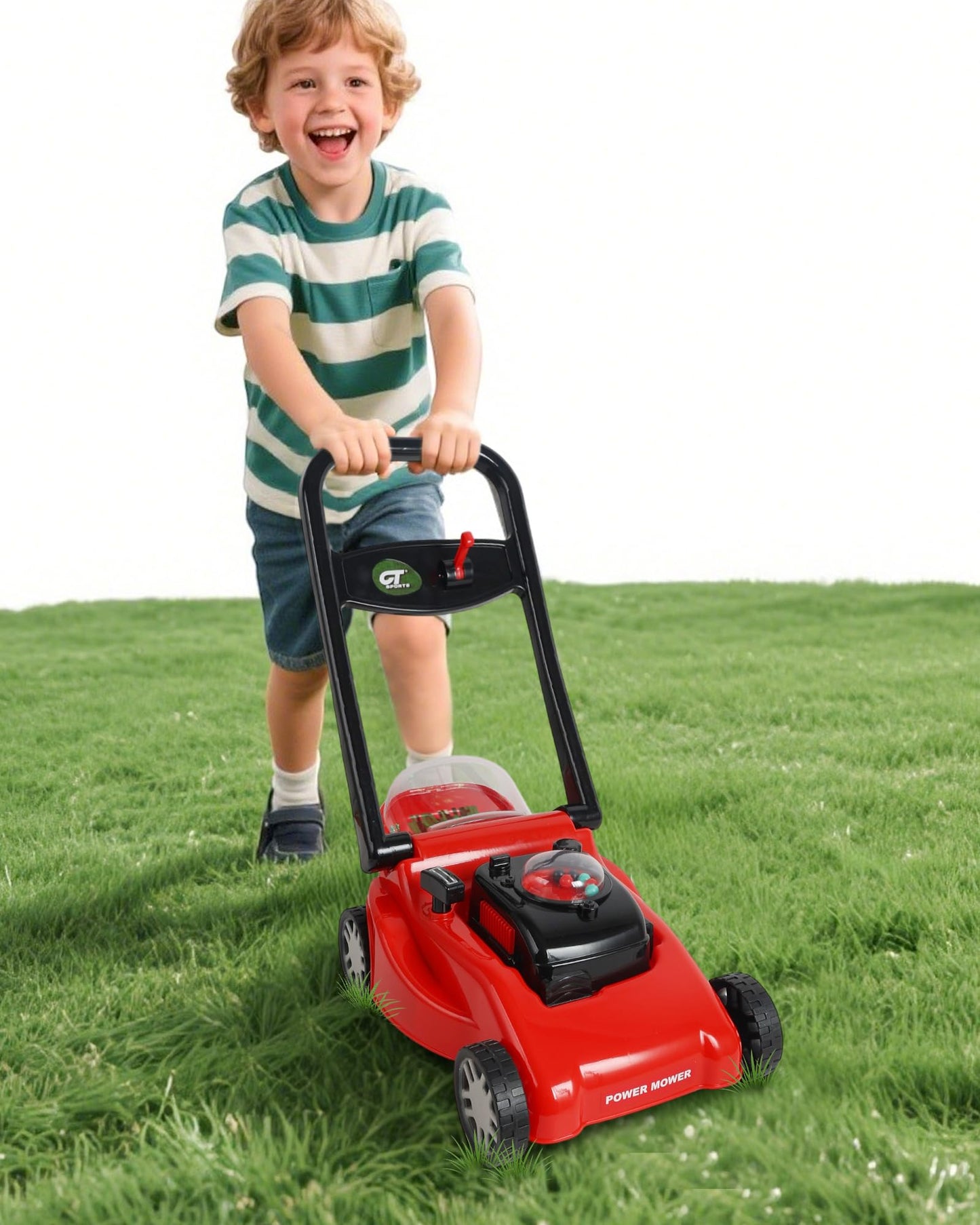 Kids Lawn Mower with Realistic Grass-Cutting Action and Sounds – No Batteries Required | Fun Outdoor Push Toy, Birthday Gift & Holiday Present for 3, 4, 5, 6, 7, 8 Year Old Boys and Girls