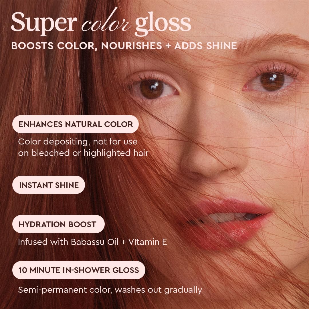Glaze Supergloss Color Conditioning Gloss – Hydrating Semi-Permanent Colour Hair Gloss & Shine Boost – For Natural, Unbleached Dark Brown Hair – 190ml - Sleek Espresso