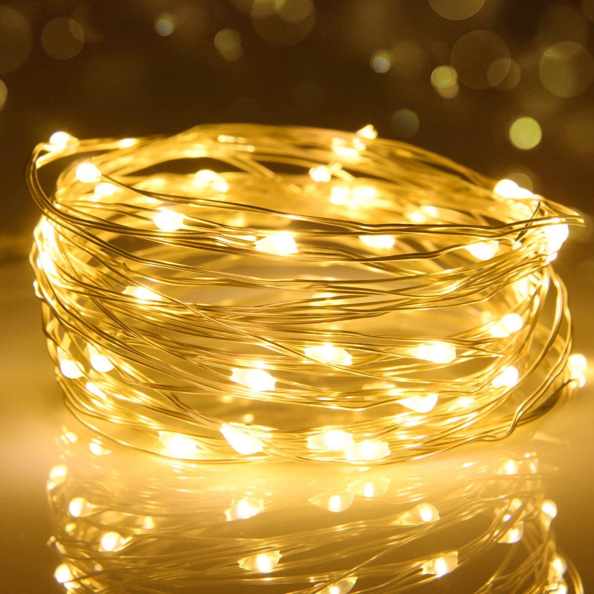 cshare Halloween Decoration Lights,Orange Fairy Lights, 3m 9.8ft 30 LED Halloween Decor String Lights Micro Silver Wire Battery Operated for Autumn Door Window Party Fall Decor.