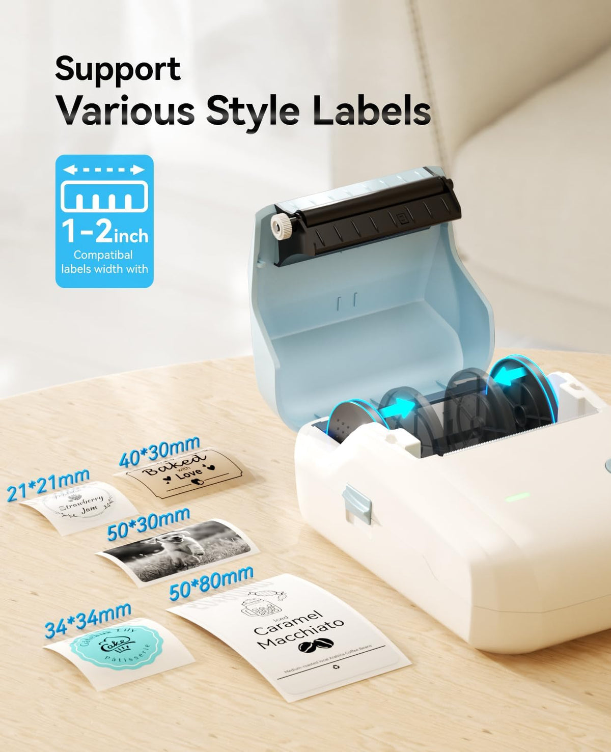 NIIMBOT B1 Label Maker Machine, 2 Inch Bluetooth Sticker Printer