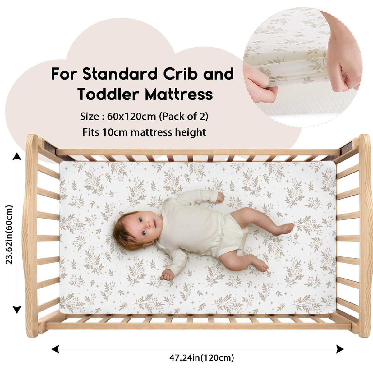 Yoofoss Moses Basket Sheets 41 x 84 cm, Fitted Soft & Breathable Microfiber Pram Sheet for Newborn Baby Boy and Girl, Crib Bassinet Mattress Protector Snuzpod Bedside 2 Pack