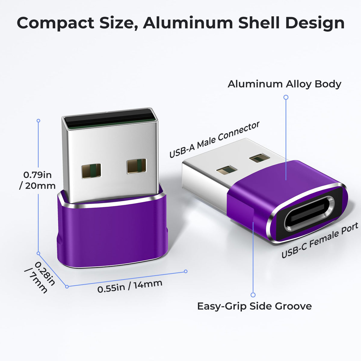 BASESAILOR USB to USB C Adapter,USBC Female to USB A Male Adapter 3Pack