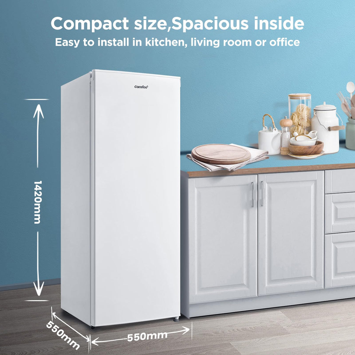 COMFEE' 60L Under Counter Freezer, 4-Star Freezing, RCU60WH2(E)
