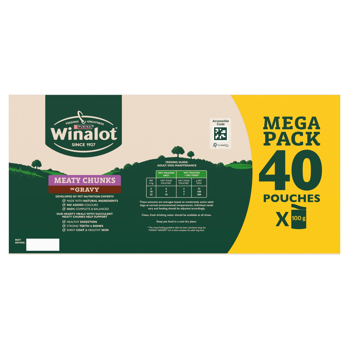 WINALOT Sunday Dinner Mixed in Gravy Wet Dog Food Pouches 40x100g
