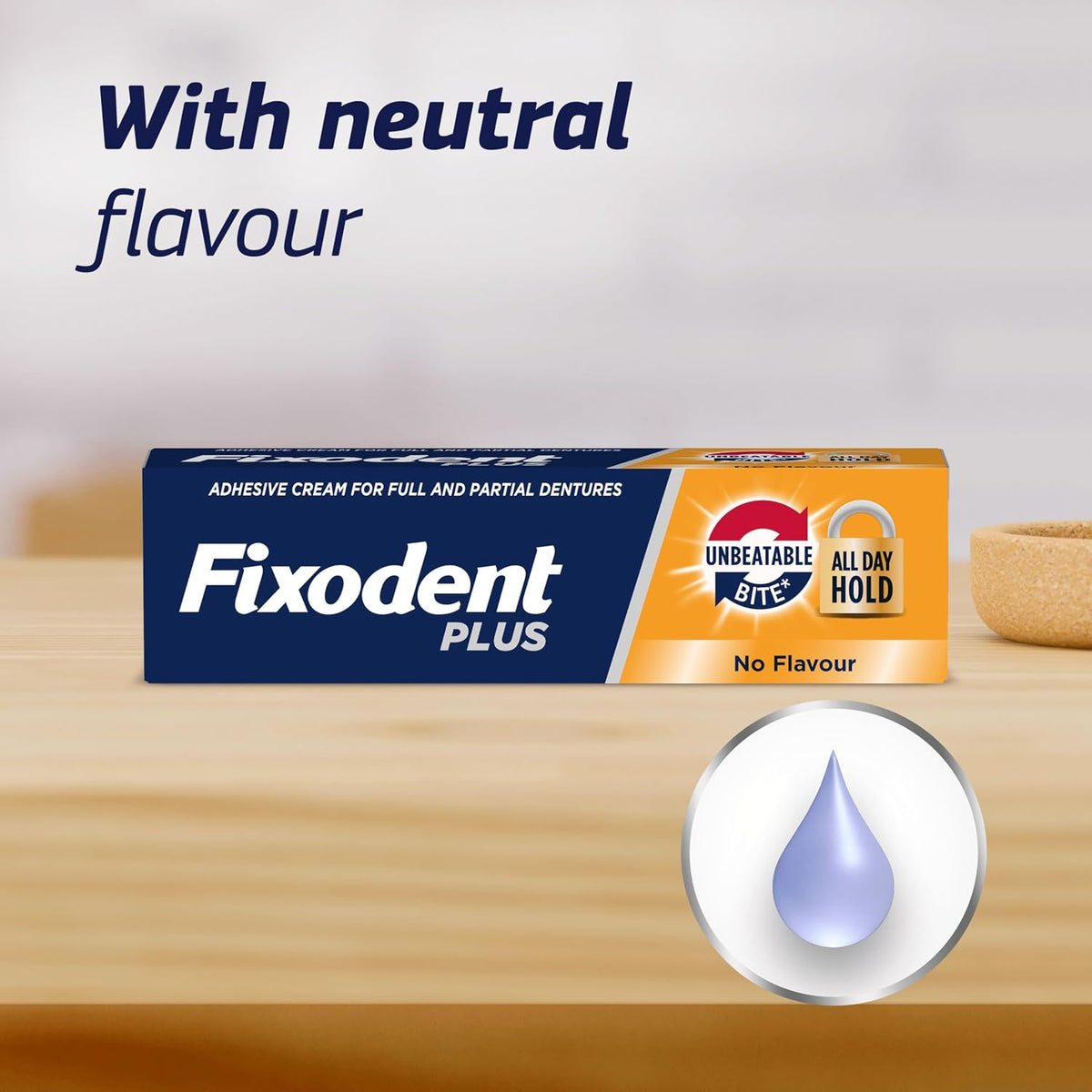Fixodent Plus Unbeatable Bite Denture Adhesive, Flavour Free 40g