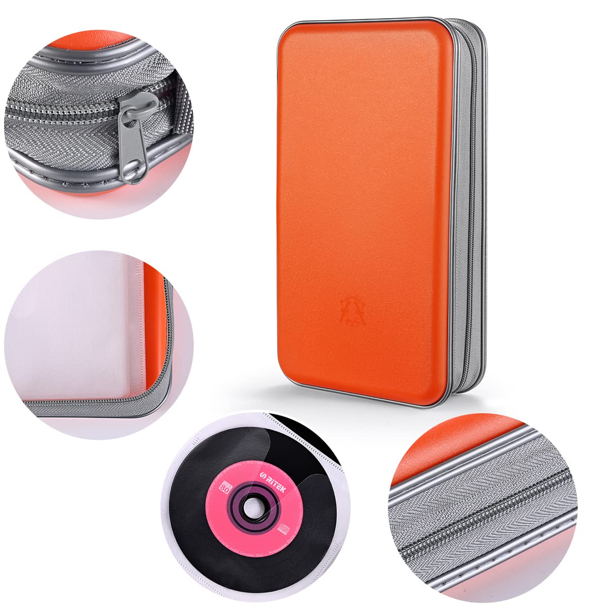 LIOVODE DVD Case, 96 Capacity CD Case Holder Organizer Disc Wallet for Car