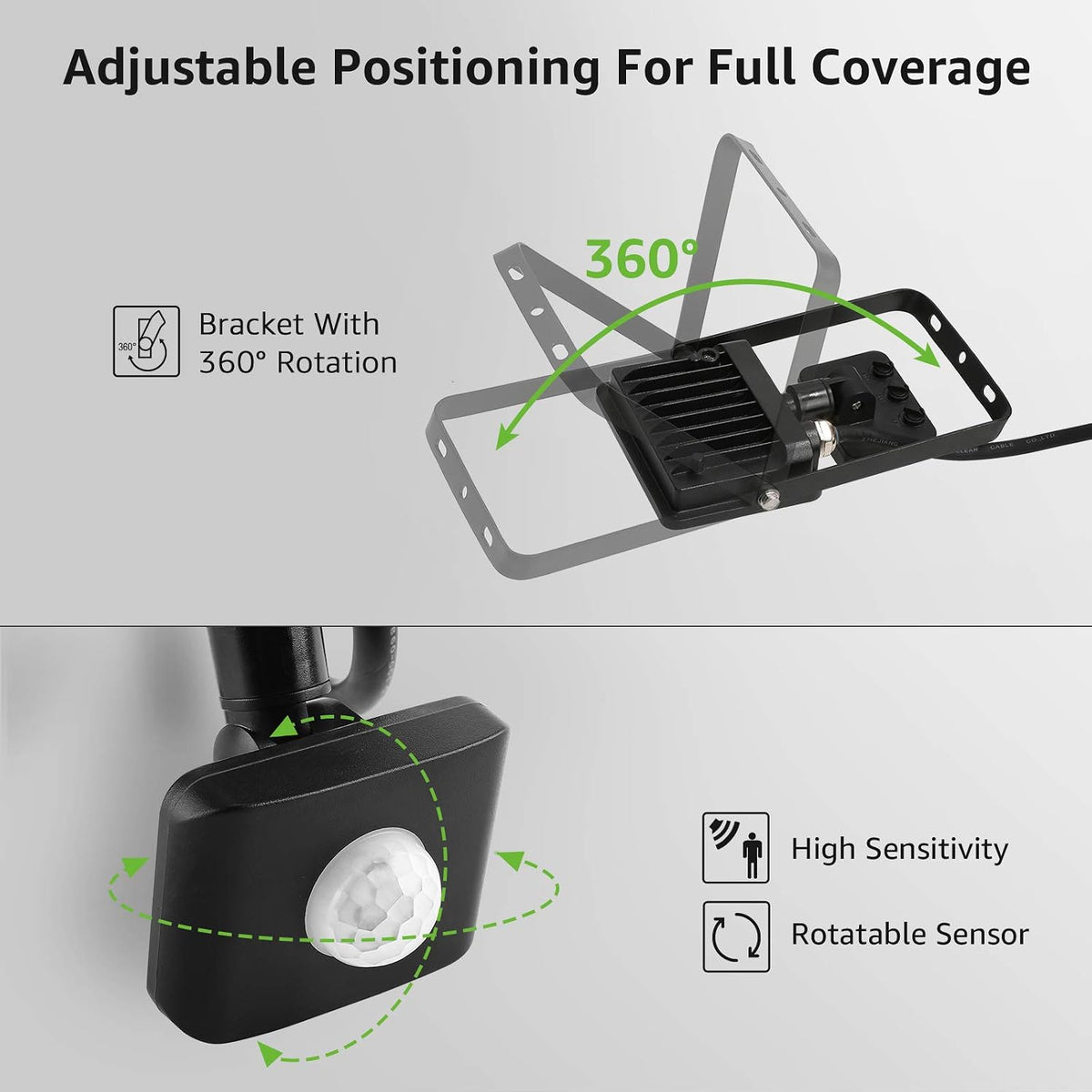 Lepro Security Lights Outdoor Motion Sensor 10W 850 Lumen Waterproof