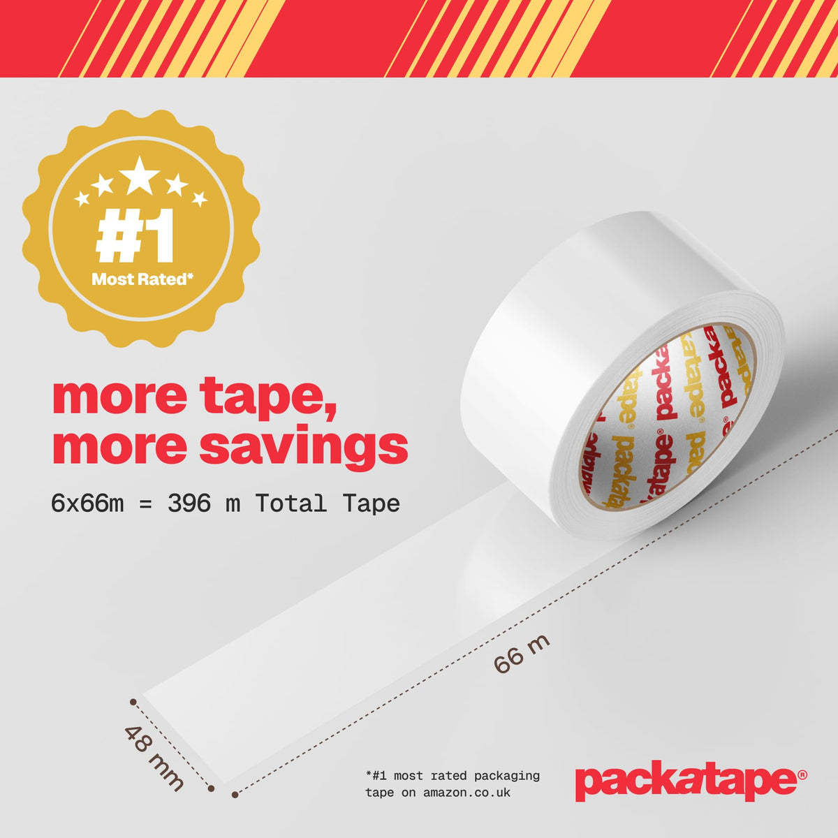 Packatape - 6 Rolls Per Pack 48MM x 66M Brown Packaging Tape for Parcels and Boxes. This 6 rolls pack of Heavy Duty Brown Packing Tape Provides a Strong, Secure and Sticky Seal for your Boxes