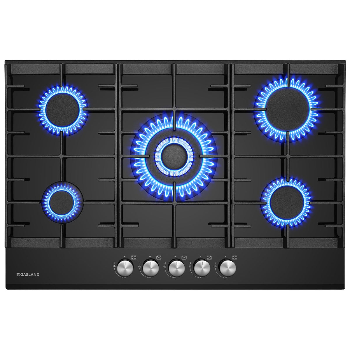 GASLAND GH60SF 60cm Built-in Gas Hob, 4 Burners Stainless Steel Gas Cooktop with Flame Failure Protection, NG/LPG Convertible, 8000W