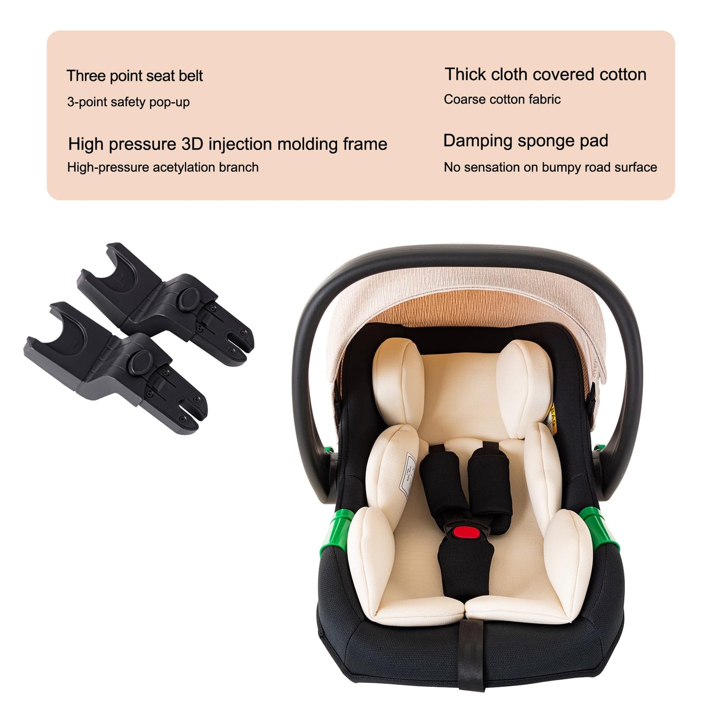 Stroller 3 in 1 Travel System Aluminium Frame High Landscape Combined Strollers Lightweight Folding Pram for Newborns Toddlers 0-36 Months from Birth Aluminium Pushchair (D2/Pink, H2-D)