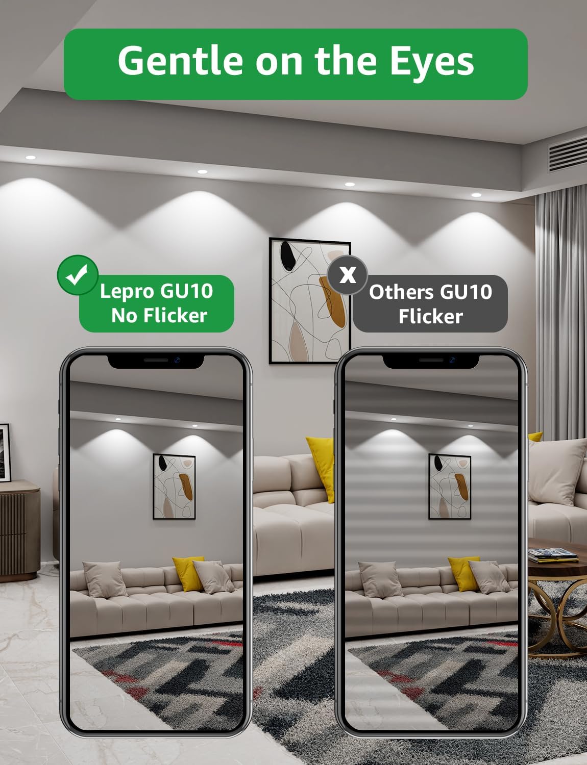 Lepro GU10 LED Bulbs A Rated, Cool White 6500K, 590LM,3.3W (50W Equivalent)
