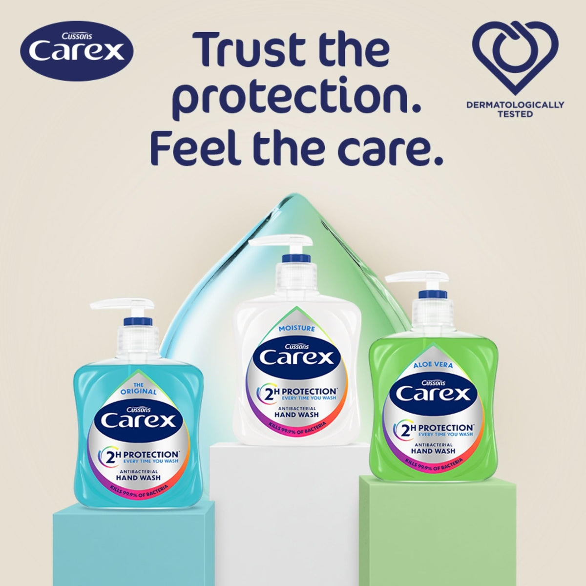Carex 2 Hour Protection Antibacterial Peony and Blossom Hand Wash, Clean & Protect Hands, Bulk Buy, Pack of 6 x 250ml
