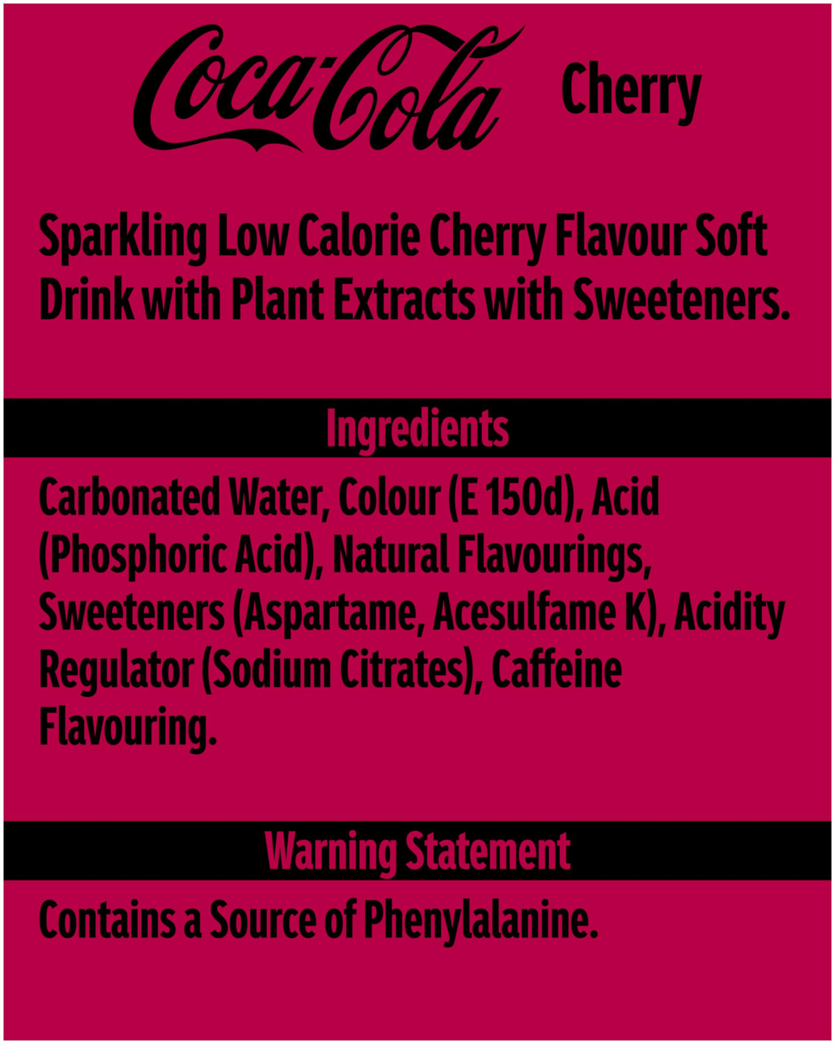 Coca Cola Zero Sugar Lemon 8 x 330ml