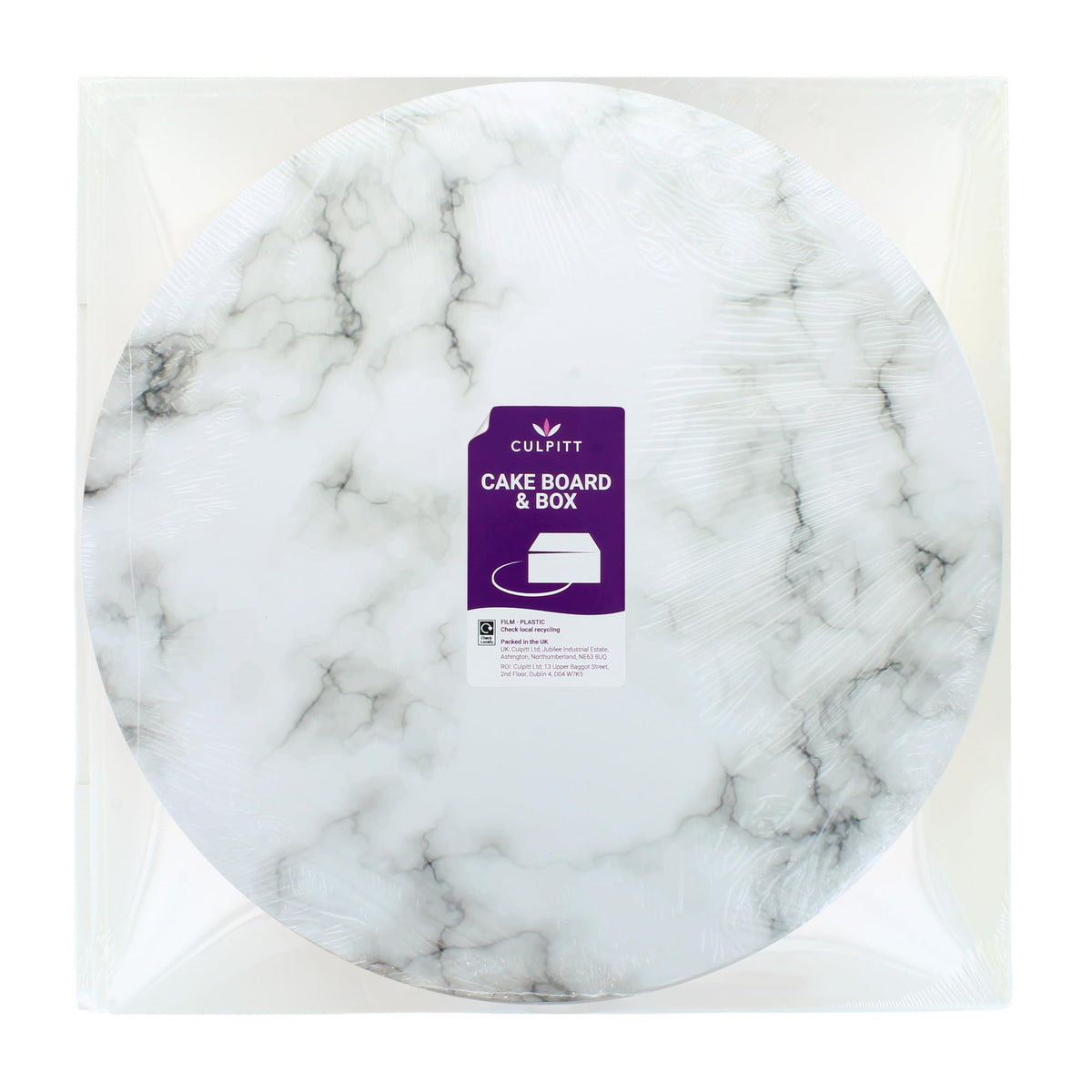 Culpitt 8" (20cm) Marble Print Masonite Board & Extra Tall Box Set