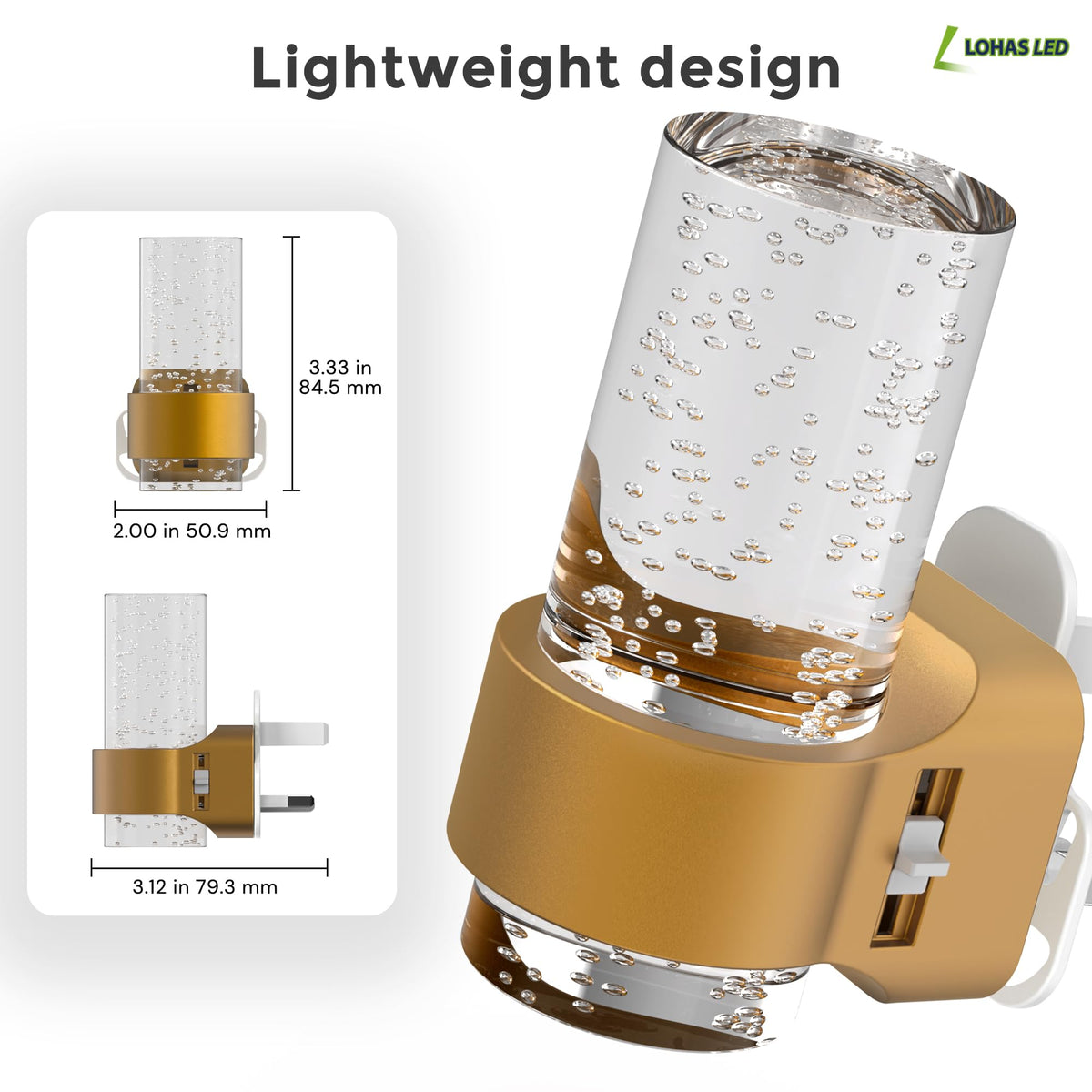 LOHAS-LED Night Light Plug in Wall with Motion Sensor, Dimmable Night Light