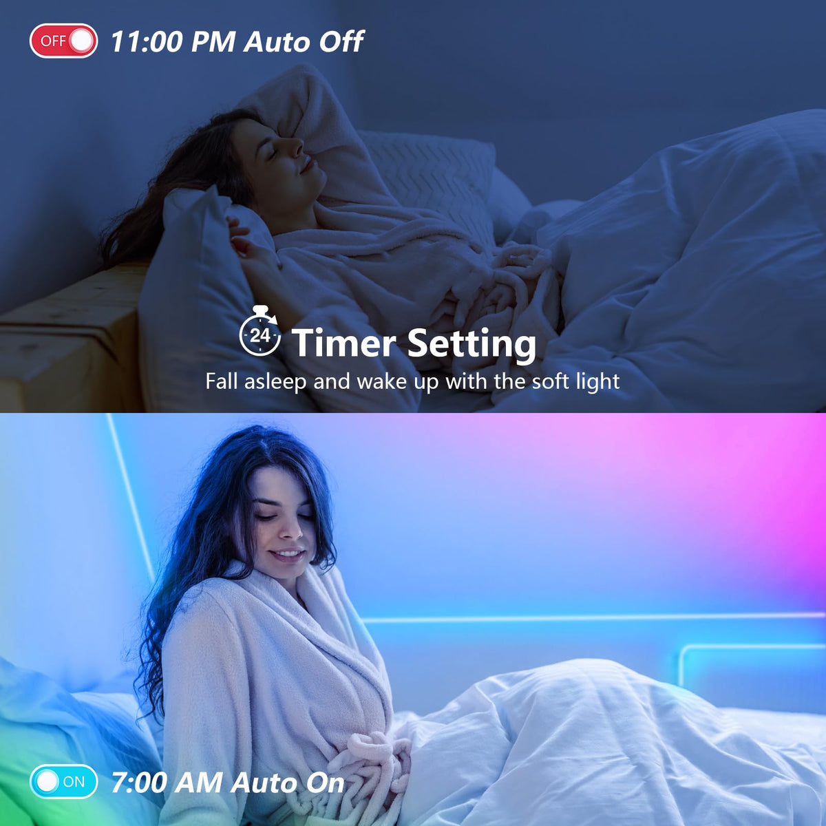 SINWE 65.6FT(20M) LED Strip Lights with App Control, Remote and Music Sync