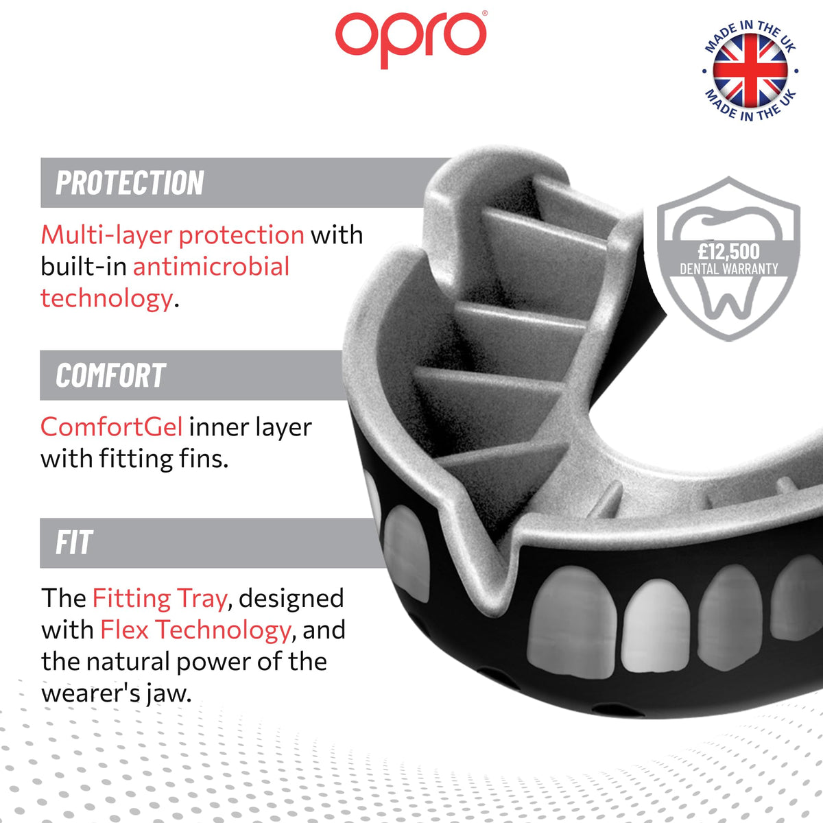 OPRO Silver Level Mouthguard Essential Fit – Gum Shield Adult and Kids – OPRO Mouth Guard Boxing and MMA, Easy Self-Fit Gum Shield Rugby and Hockey – Superior Protection with Dental Warranty