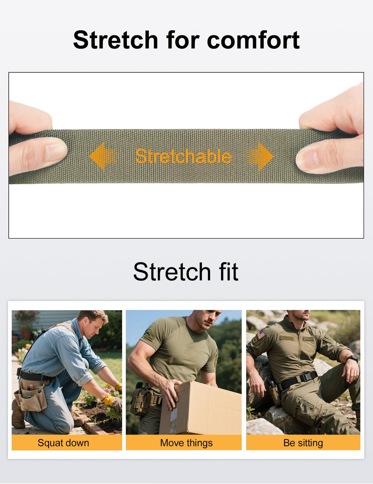 JUKMO Quick Release Tactical Belt, Military Work 1.5" Nylon Web Hiking Belt
