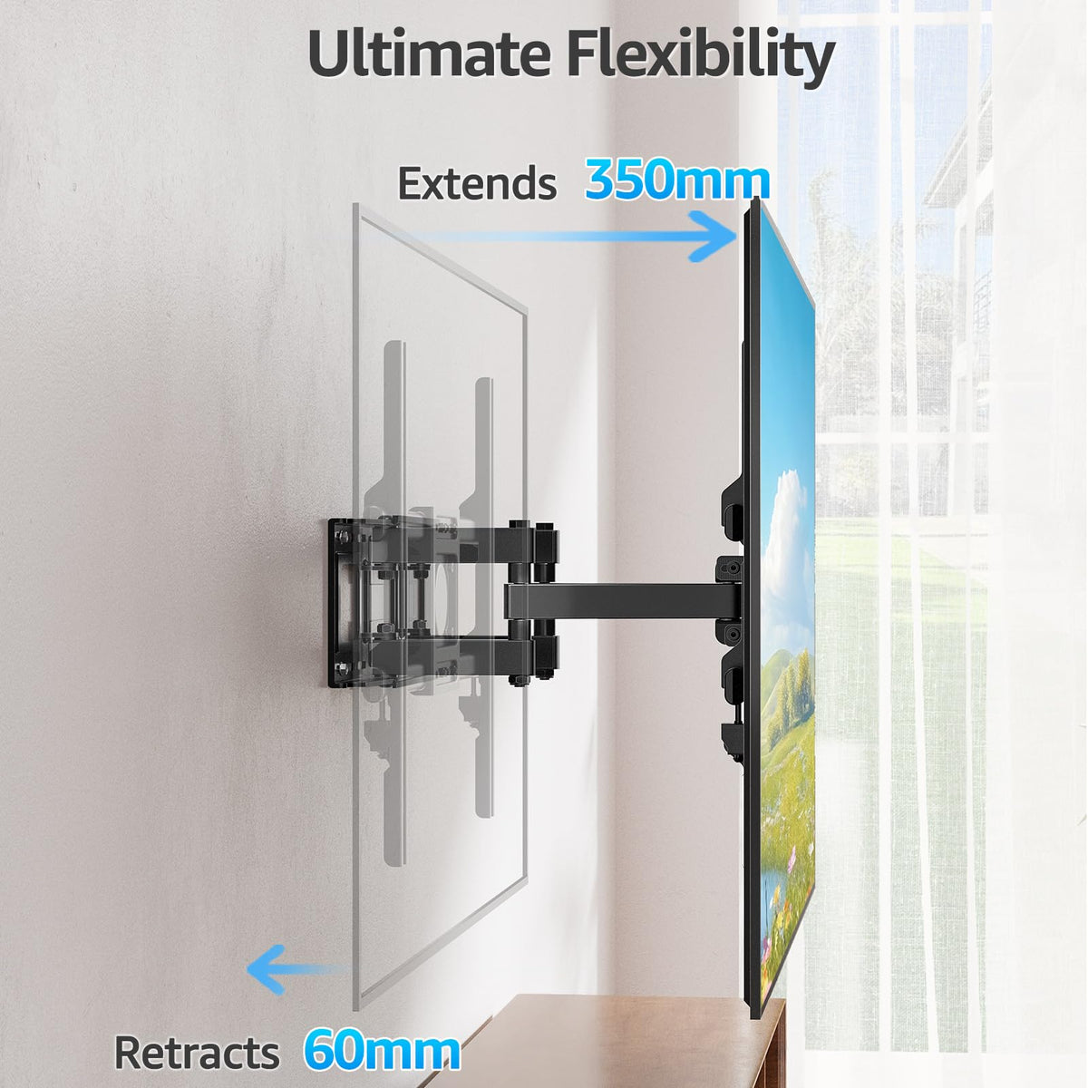 MOUNTUP TV Wall Bracket for Most 26-70 Inch LED, LCD, OLED Flat & Curved TV