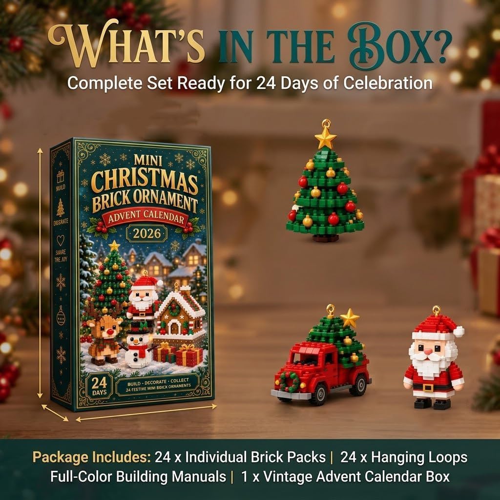 24-Day Mini Christmas Brick Ornament Advent Calendar 2026 (2D) (3D Version)