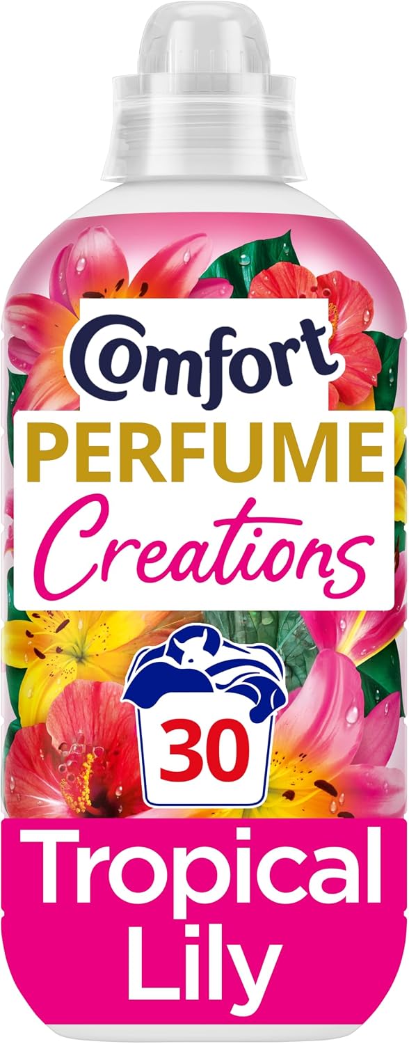Comfort Perfume Creations Tropical Lily Fabric Conditioner Softener with Motion-Activated Fragrance Technology 100 Days of Freshness 30 washes (900 ml)