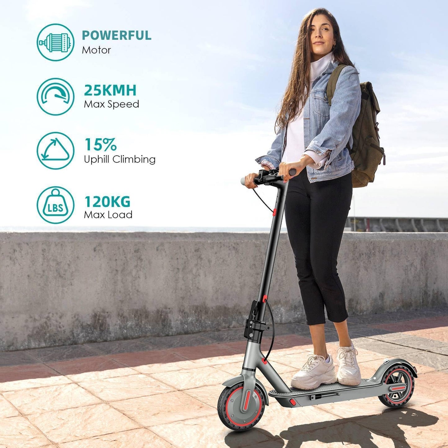 Zephyride V8 Electric Scooter — 350W, 25 km/h, 28-35 km Range, Smart App | UL-2272 Certified