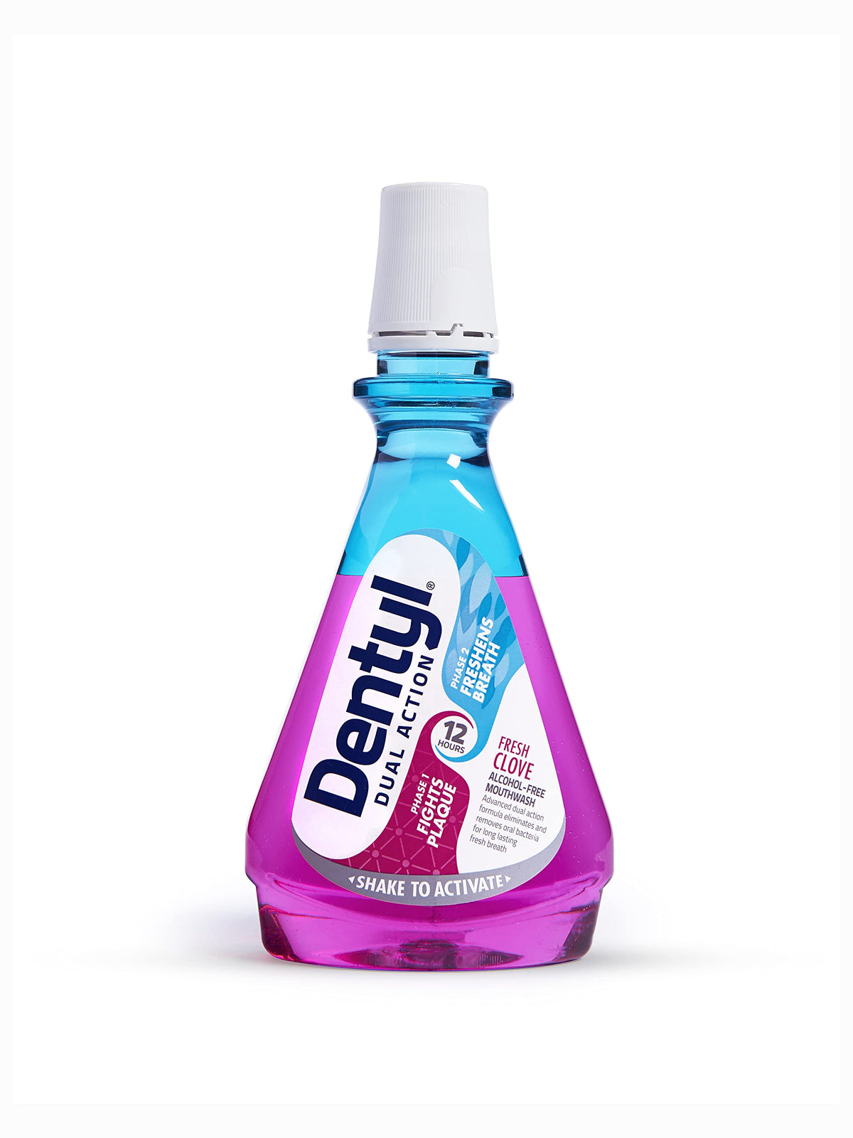 Dentyl Dual Action CPC Mouthwash, 12hrs Fresh Breath & Total Care, Alcohol Free, Fresh Clove, 500 ml