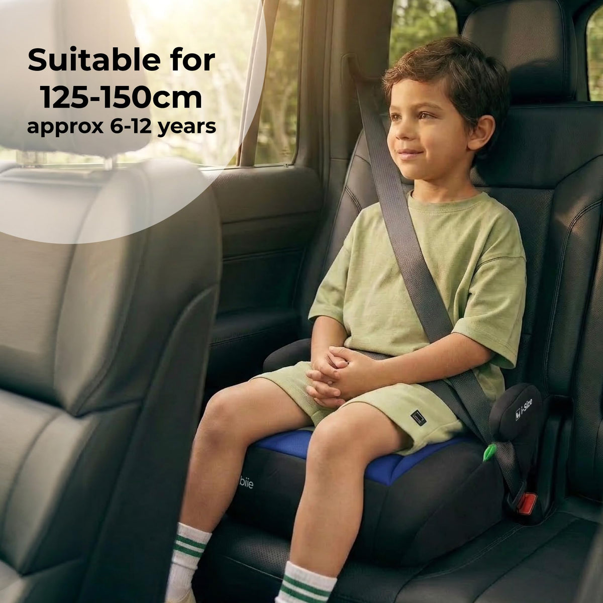 My Babiie MBCSB10 Booster Car Seat - Lightweight at 1kg, Approx. 6-12 Years (125-150cm, 22-36kg), R129, i-Size Backless Child Car Seat, Group 3, Compact, Portable, Ideal for Travel - Pink Leopard