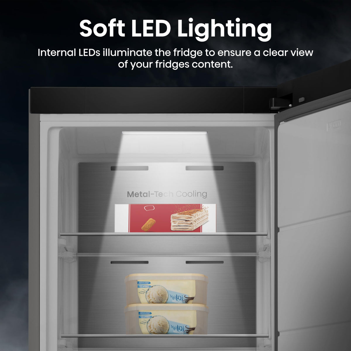 Hisense FV298N4ACE Tall Freestanding Freezer 240 Litre Capacity Total No Frost with LED Display 59D x 59.5W x 172H cm - Stainless Steel, Silver