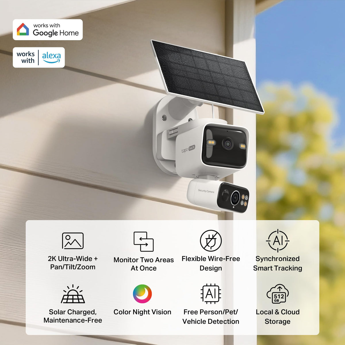 Tapo TC90 KIT 2K 3MP Solar Pan/Tilt Outdoor Security Camera Wireless