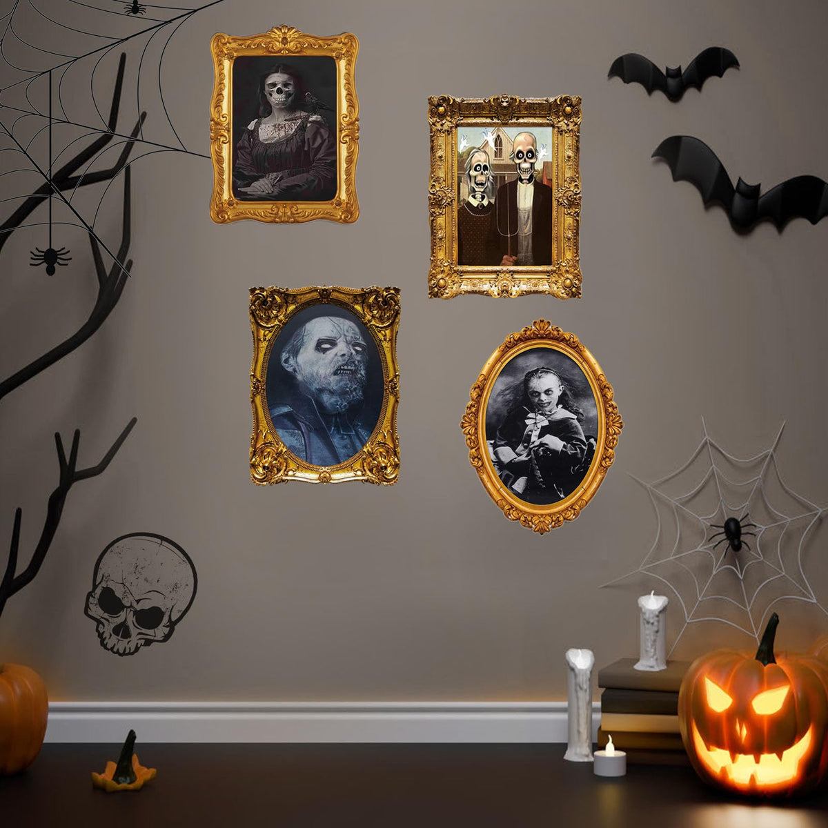 ECGER Halloween Decorations Indoor, Haunted Scary Changing Face Pictures