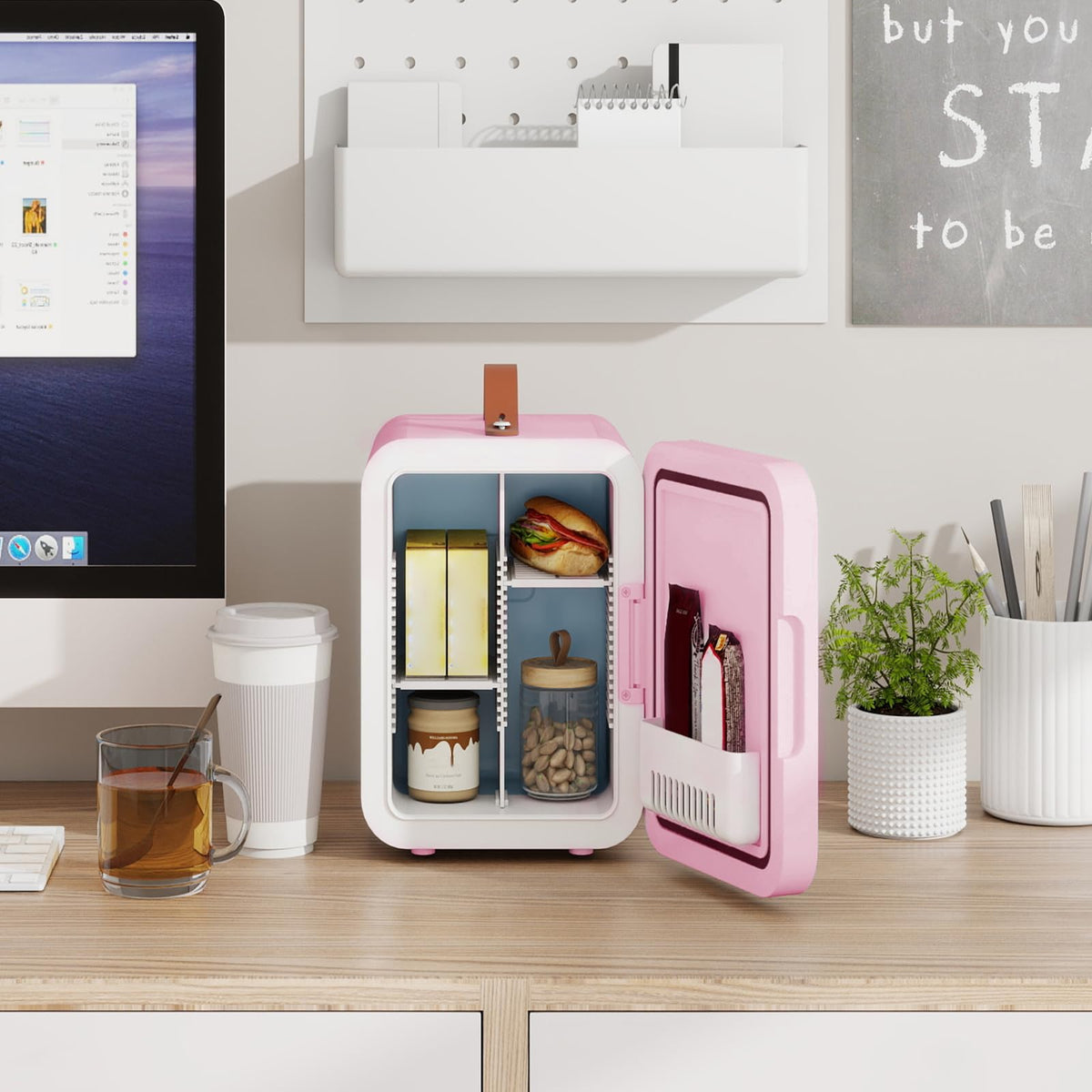 4 Liter Mini Fridge for Bedrooms, Portable Beauty Refrigerator