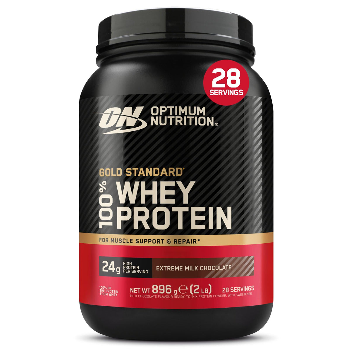 Optimum Nutrition Gold Standard 100% Whey Muscle Building and Recovery Protein Powder With Naturally Occurring Glutamine and BCAA Amino Acids, Double Rich Chocolate Flavour, Pack of 24, 24 x 31g