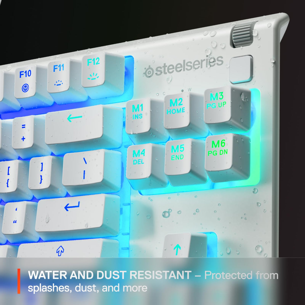 SteelSeries Apex 3 TKL Gaming Keyboard - Silent Keyboard, Tenkeyless PC Keyboard - 8-Zone RGB Illumination - IP32 Water & Dust Resistant - English QWERTY Layout, Black