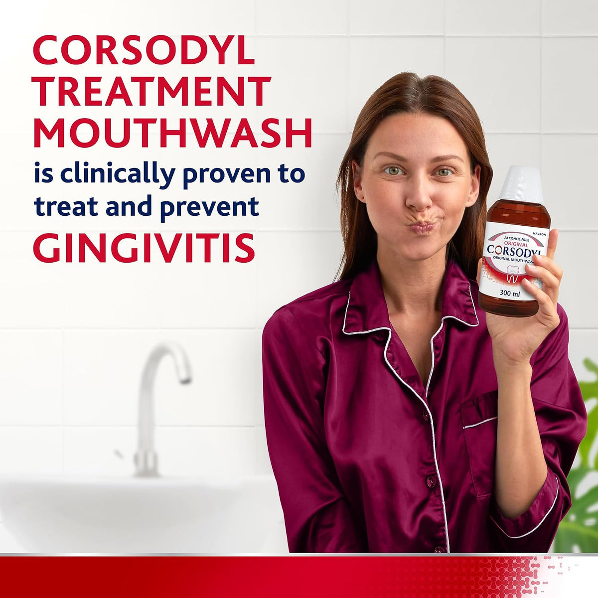 Corsodyl Original Mouthwash, Gum Disease Treatment, Alcohol Free, 300 ml
