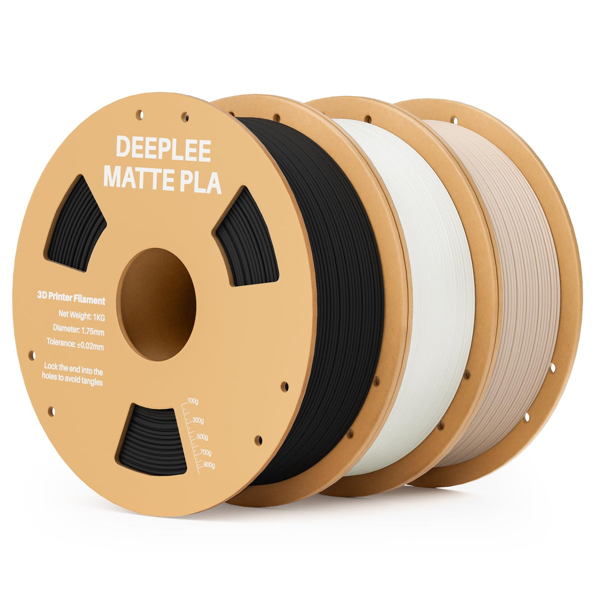 DEEPLEE Matte PLA Filament 1.75mm Matte White 1kg