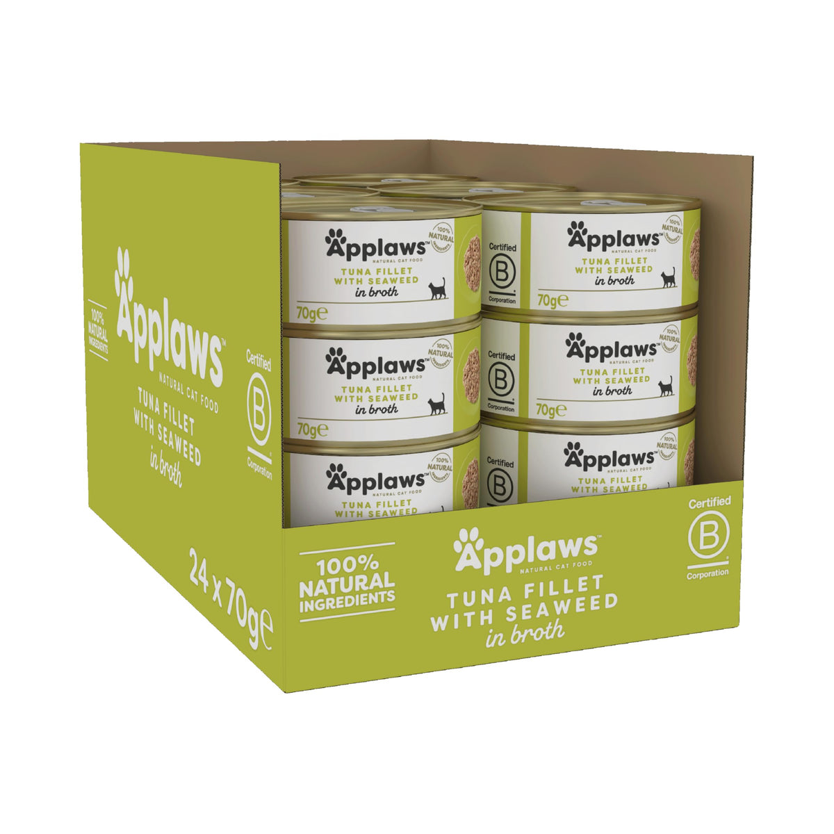 Applaws 100% Natural Wet Cat Food, Pouch Multipack Fish Selection in Broth, 70 g (24 x 70g) Pouches