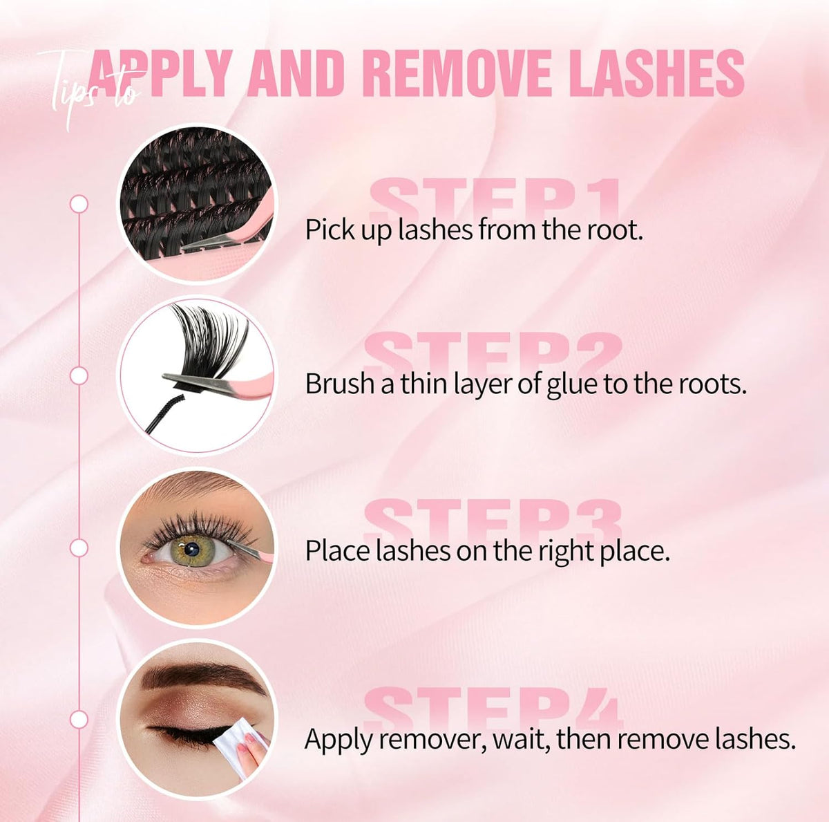 Sixstarhair Individual Eyelashes Kit Lash Clusters with Glue and Remover
