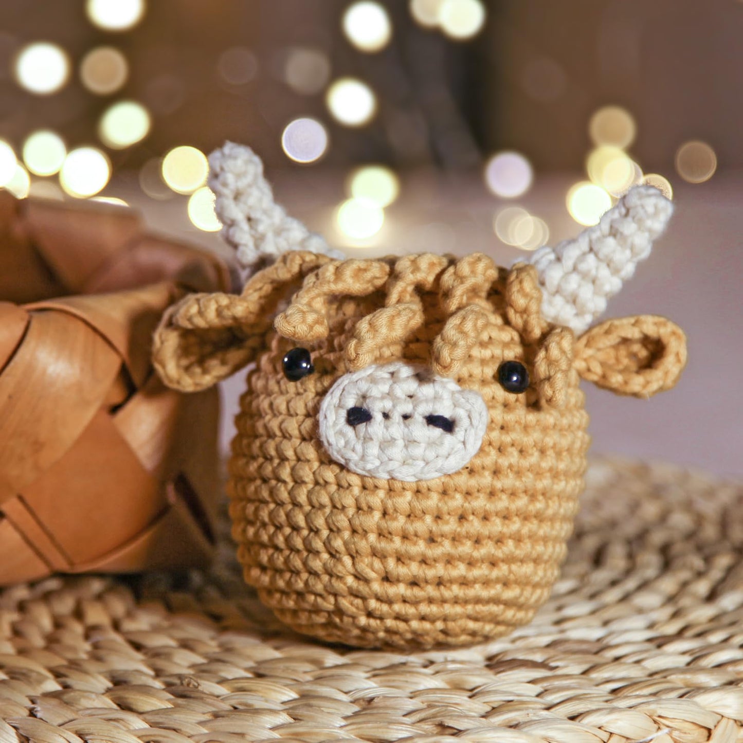 CROCHET BOX Complete Crochet Kit for Beginners - Highland Cow Crochet Kit, Include Video Tutorial, Instruction, Soft Yarn, Birthday Gift for Adults.