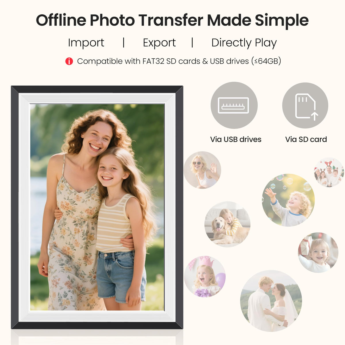 Frameo WiFi Digital Photo Frame 10.1 Inch - 1280x800 HD IPS Touch Screen Picture Frame Electronic, 32GB Memory, Auto Rotate, Wall Mountable, Digital PictureFrame for Sharing Photos and Videos