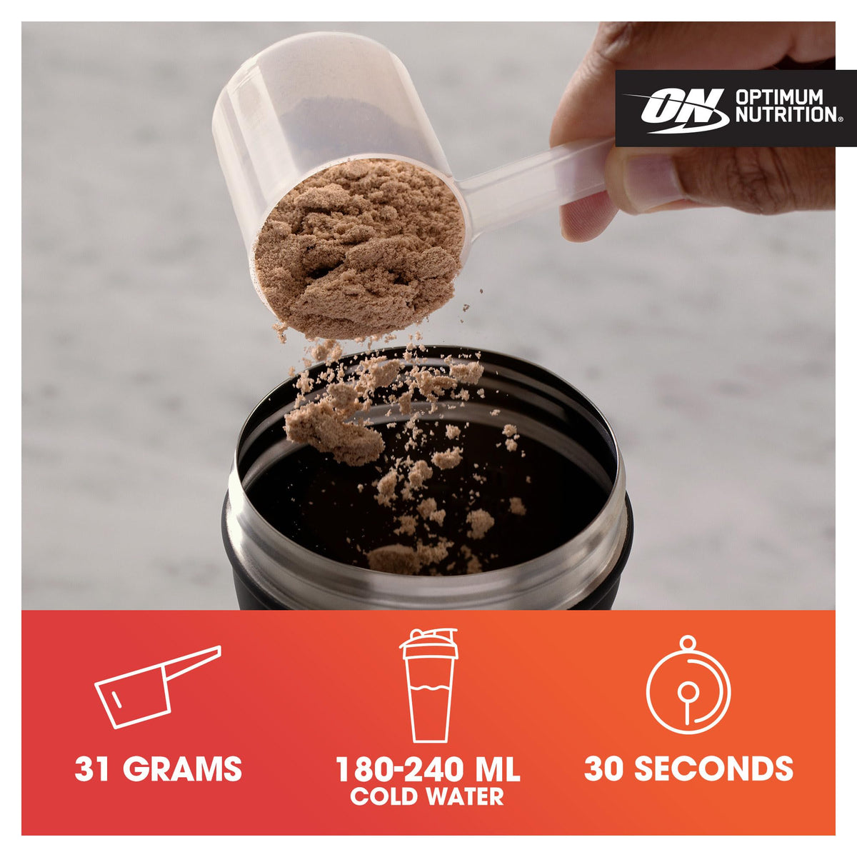 Optimum Nutrition Gold Standard 100% Whey Muscle Building and Recovery Protein Powder With Naturally Occurring Glutamine and BCAA Amino Acids, Double Rich Chocolate Flavour, Pack of 24, 24 x 31g