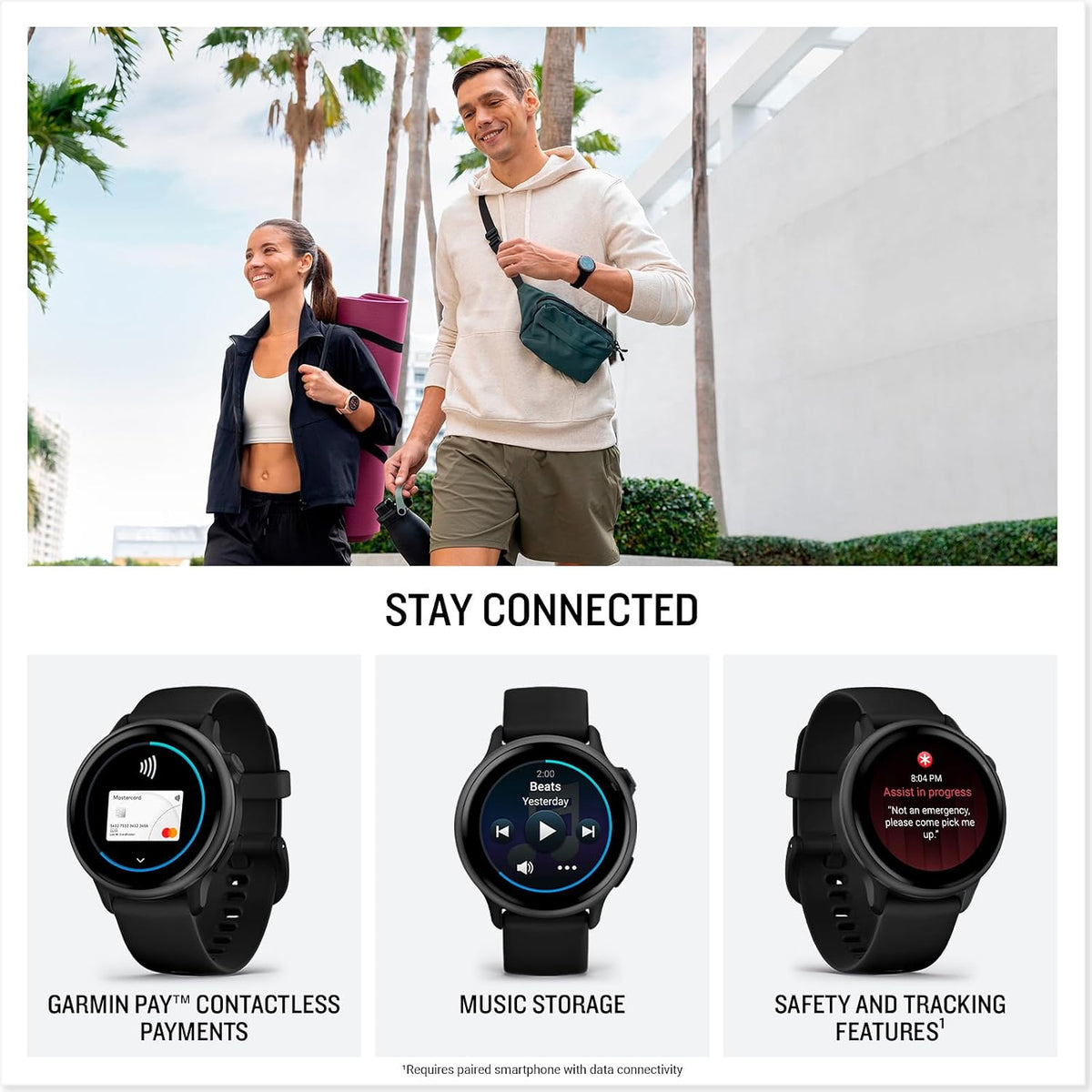 Garmin vívoactive 6, 42mm GPS smartwatch, AMOLED touchscreen, all-day health monitoring, personalised fitness features, advanced sleep coaching, Music, up to 11 days battery life, Bone/Lunar Gold