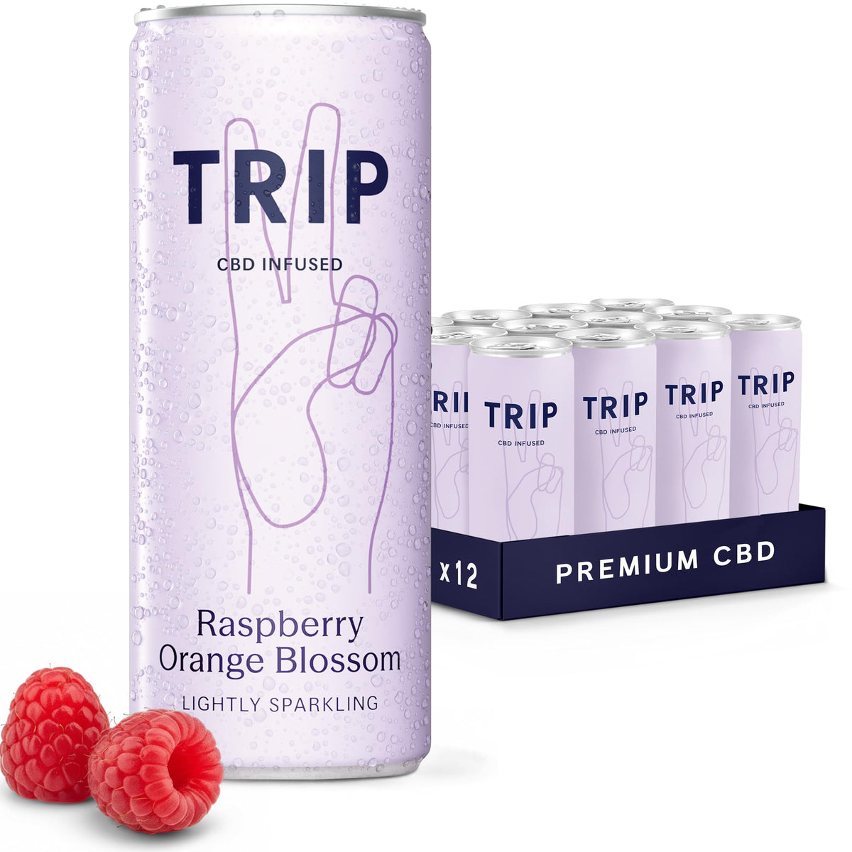 TRIP Sparkling Drink, Low Calorie, Vegan, Peach Ginger, 12 pack