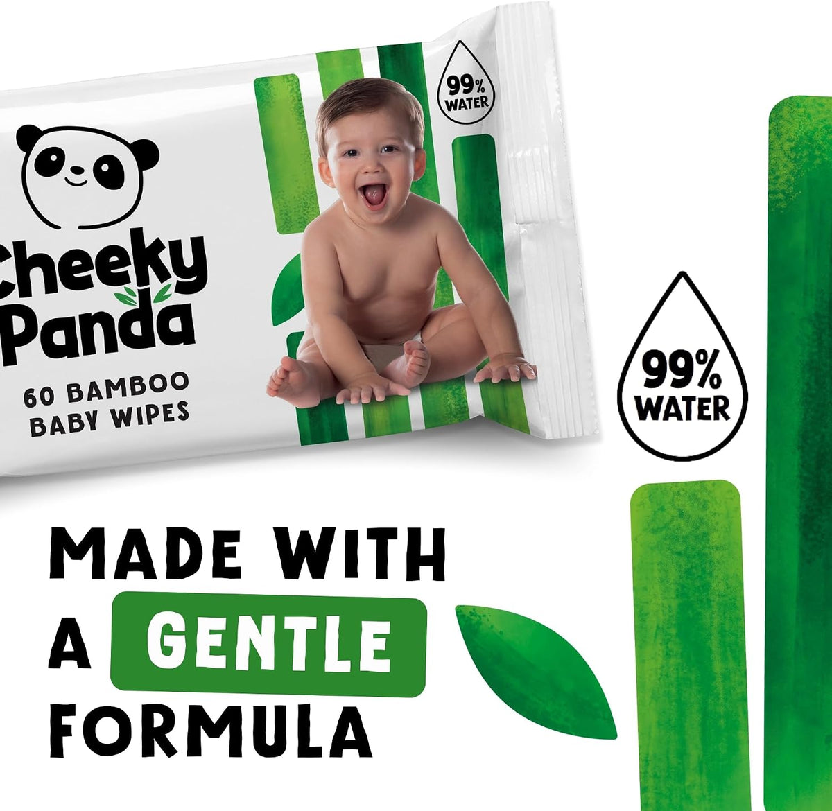 The Cheeky Panda Bamboo Biodegradable Baby Wipes Multipack | 99% Purified Water, Suitable for Sensitive Skin | Dermatologically Tested