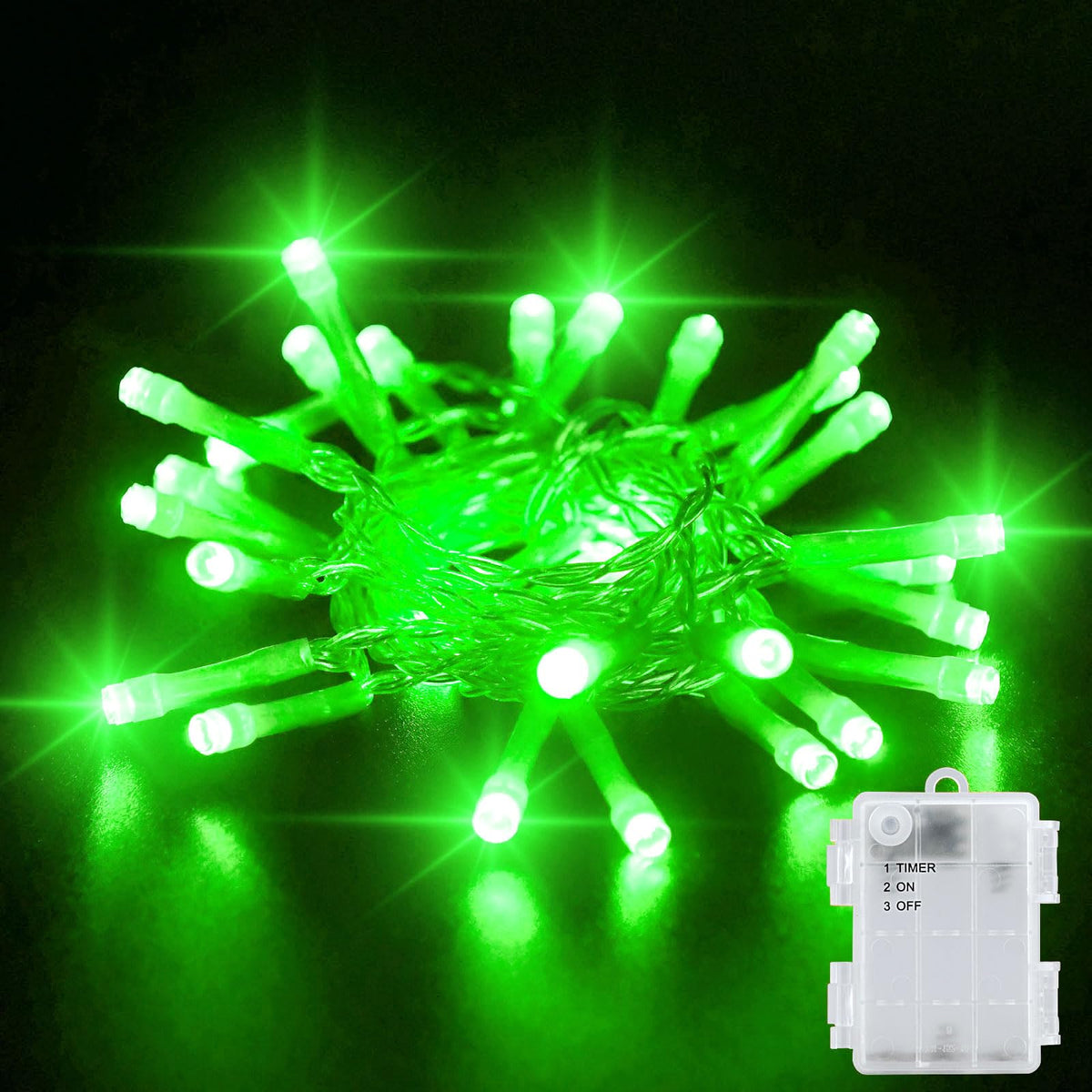 Dalugo Battery Fairy Lights, 3M 30 LED Warm White String Lights with 6h Timer, IP65 Waterproof Battery Powered Fairy Lights for Indoor Outdoor Christmas Decorations
