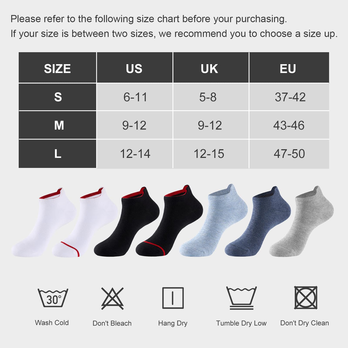 Niorasen Bamboo Trainer Socks for Men & Women, 6 Pairs, Low Cut